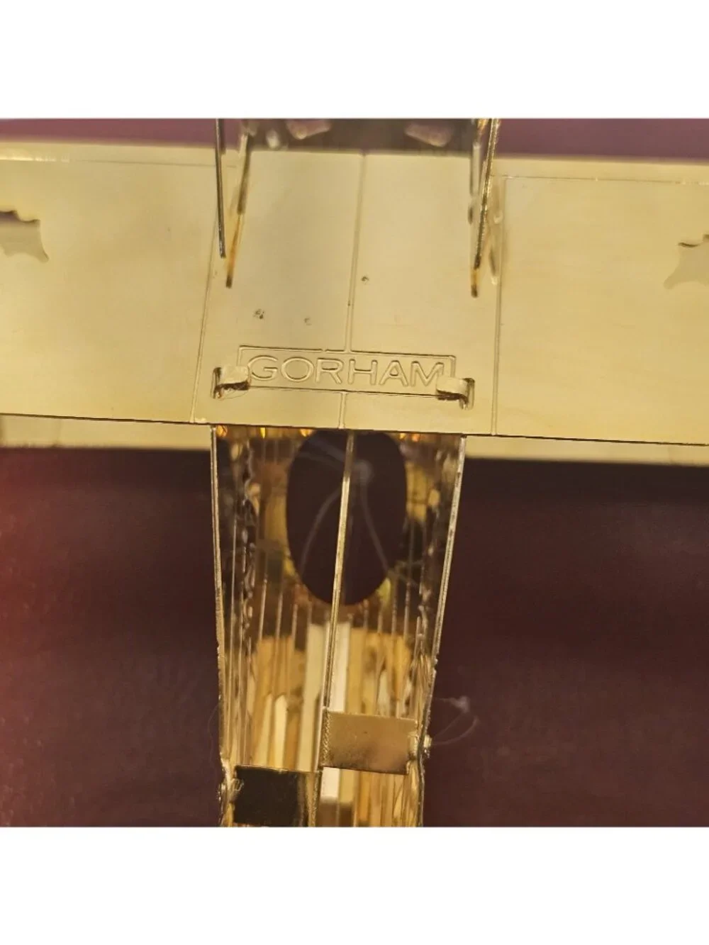 Gorham 3D Gold tone Metal Airplane Laser Cut Out Merry Christmas Boxed